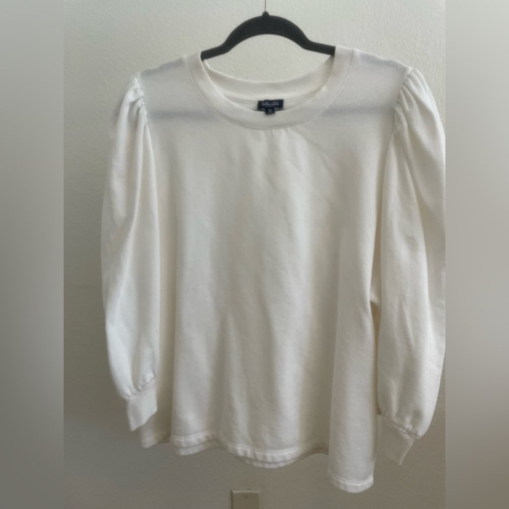 Splendid White Puff sleeve Sweatshirt XL